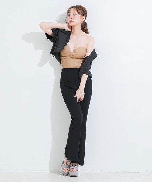 Newlyme(ニューリーミー)の「ハートネックリブベアトップ(タンクトップ・レディース・ホワイト/ブラック/ベージュ・LARGE/MEDIUM/SMALL)」の10枚目の写真