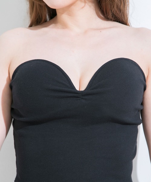 Newlyme(ニューリーミー)の「ハートネックリブベアトップ(タンクトップ・レディース・ホワイト/ブラック/ベージュ・LARGE/MEDIUM/SMALL)」の15枚目の写真