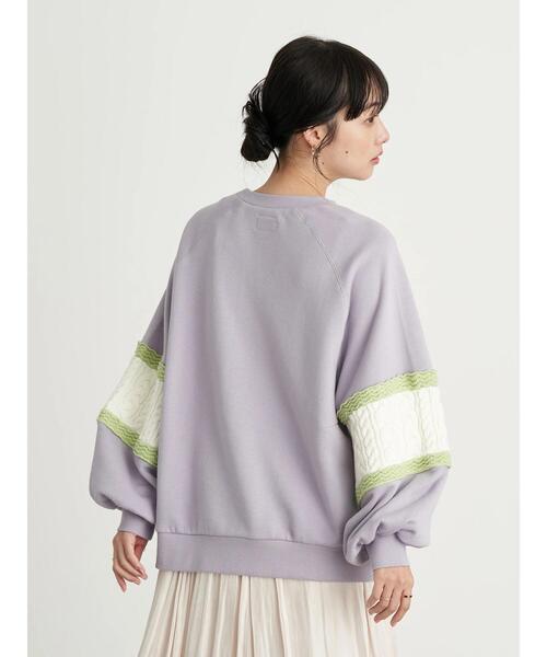 Lee（リー）の「Lee×earth ニットスリーブスウェット ＊（スウェット・レディース・ベージュ/オフホワイト/ライトパープル・FREE）」の14枚目の写真