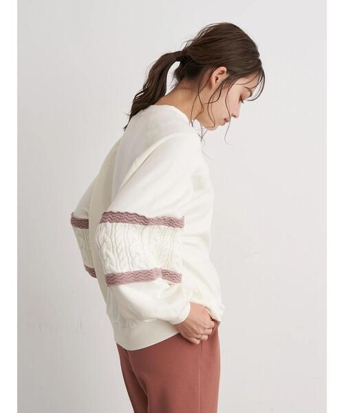 Lee（リー）の「Lee×earth ニットスリーブスウェット ＊（スウェット・レディース・ベージュ/オフホワイト/ライトパープル・FREE）」の20枚目の写真