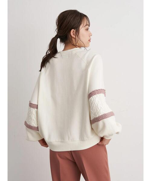 Lee（リー）の「Lee×earth ニットスリーブスウェット ＊（スウェット・レディース・ベージュ/オフホワイト/ライトパープル・FREE）」の21枚目の写真