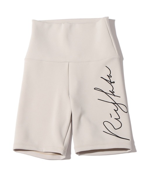 atmos pink（アトモスピンク）の「RIEHATA × atmospink  ロゴ刺繍 バイカーパンツ / アトモスピンク リエハタ × アトモスピンク ロゴシシュウ バイカーパンツ 【SP】（その他パンツ・レディース・ブラック/ベージュ・L/M）」の3枚目の写真