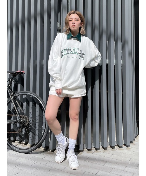 ENVYM(アンビー)の「HOLIDAYルーズPO(Tシャツ/カットソー・レディース・グレー/ブラック/ホワイト・FREE)」の11枚目の写真