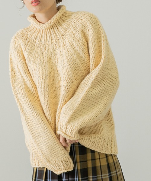 URBAN RESEARCH Sonny Label（アーバンリサーチサニーレーベル）の「ハンド求心ニットプルオーバー（ニット/セーター・レディース・グリーン/イエロー系その他/ベージュ・FREE）」の3枚目の写真