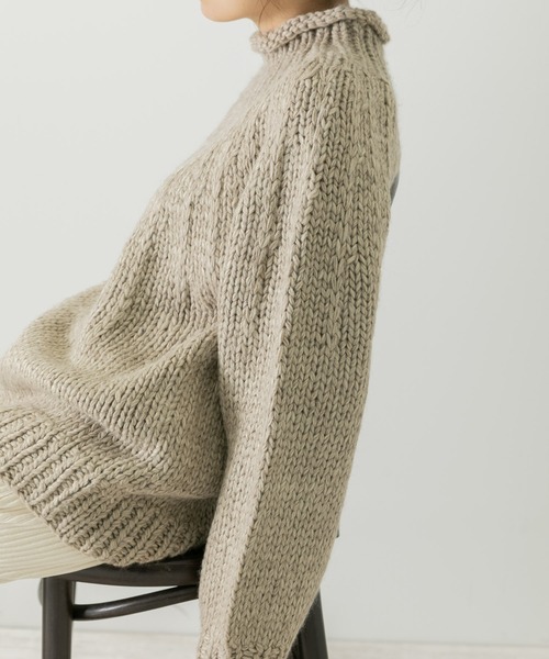 URBAN RESEARCH Sonny Label（アーバンリサーチサニーレーベル）の「ハンド求心ニットプルオーバー（ニット/セーター・レディース・グリーン/イエロー系その他/ベージュ・FREE）」の5枚目の写真