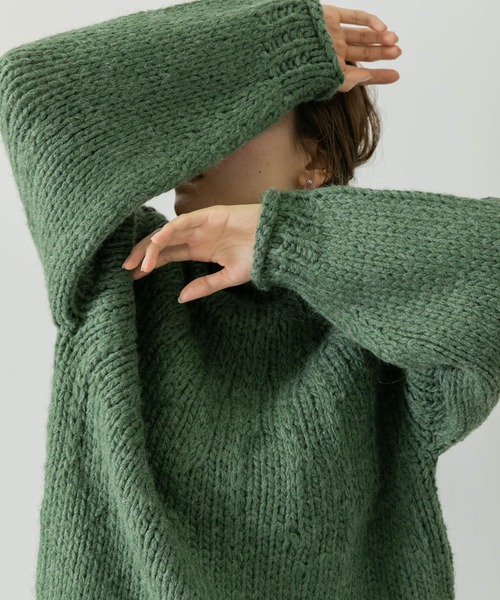 URBAN RESEARCH Sonny Label（アーバンリサーチサニーレーベル）の「ハンド求心ニットプルオーバー（ニット/セーター・レディース・グリーン/イエロー系その他/ベージュ・FREE）」の12枚目の写真