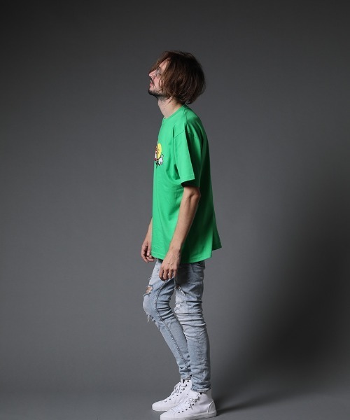 STUD MUFFIN(スタッドマフィン)の「mt7530-5.6ozコットン天竺 ステッカーフォーム&サガラパッチ SS Tシャツ(Tシャツ/カットソー・メンズ・ホワイト/ブラック/グリーン・2/3/4)」の12枚目の写真