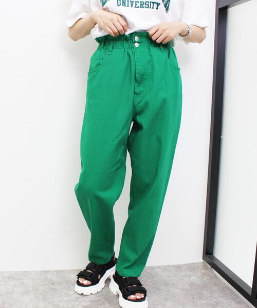 INGNI（イング）の「バックマムパンツ（デニムパンツ・レディース・ケミカルウォッシュ/グレー/インディゴブルー/アイボリー/グリーン/ブラック・FREE）」の9枚目の写真