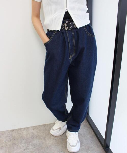 INGNI（イング）の「バックマムパンツ（デニムパンツ・レディース・ケミカルウォッシュ/グレー/インディゴブルー/アイボリー/グリーン/ブラック・FREE）」の8枚目の写真