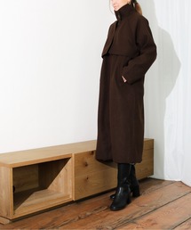 Per sist ence/パーシエンス ウールタッチケープ付スタンドカラーコート