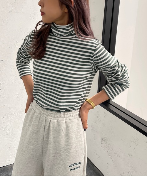 apres jour mignon（アプレジュールミニョン）の「マルチボーダータートル【ZOZOTOWN限定アイテム】（Tシャツ/カットソー・レディース・ブルー系その他/ホワイト系その他/ダークブルー・X-LARGE/フリー）」の15枚目の写真