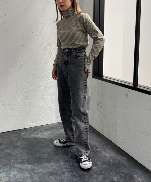 apres jour mignon（アプレジュールミニョン）の「マルチボーダータートル【ZOZOTOWN限定アイテム】（Tシャツ/カットソー・レディース・ブルー系その他/ホワイト系その他/ダークブルー・X-LARGE/フリー）」の12枚目の写真