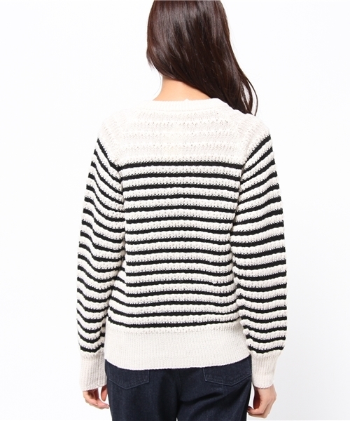 OUTLET（アウトレット）の「【Ciaopanic】ワッフルボーダーCNプルオーバー（ニット/セーター・レディース・グリーン/オフホワイト/レッド・FREE）」の6枚目の写真