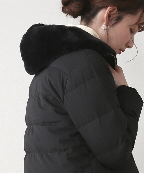 Bou Jeloud(ブージュルード)の「ファーフードダウンジャケット(ダウンジャケット/コート・レディース・チャコールグレー/ブラック/ベージュ・FREE)」の17枚目の写真