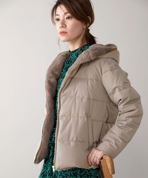 Bou Jeloud(ブージュルード)の「ファーフードダウンジャケット(ダウンジャケット/コート・レディース・チャコールグレー/ブラック/ベージュ・FREE)」の19枚目の写真