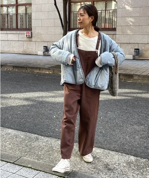 ulu(ウル)の「Cotton wide overall(サロペット/オーバーオール・レディース・ブラウン・FREE)」の1枚目の写真