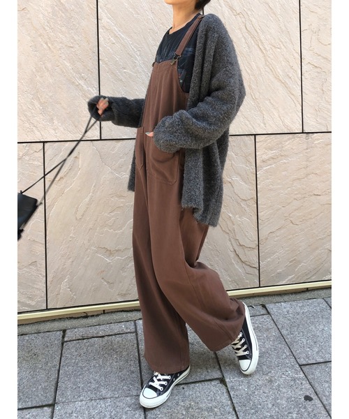 ulu(ウル)の「Cotton wide overall(サロペット/オーバーオール・レディース・ブラウン・FREE)」の3枚目の写真
