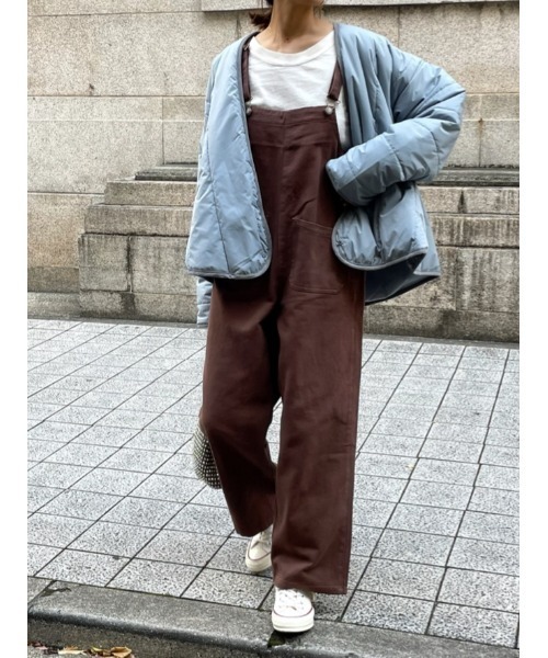 ulu(ウル)の「Cotton wide overall(サロペット/オーバーオール・レディース・ブラウン・FREE)」の6枚目の写真