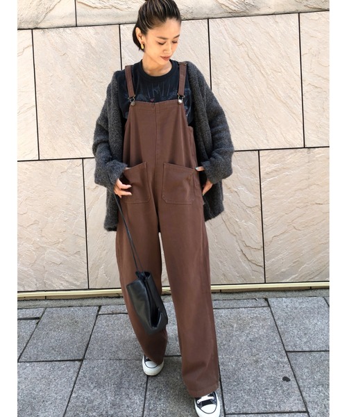ulu(ウル)の「Cotton wide overall(サロペット/オーバーオール・レディース・ブラウン・FREE)」の7枚目の写真