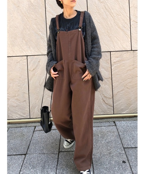 ulu(ウル)の「Cotton wide overall(サロペット/オーバーオール・レディース・ブラウン・FREE)」の8枚目の写真