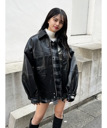 ENVYM | ビッグルーズフェイクレザーＪＫ(その他アウター)