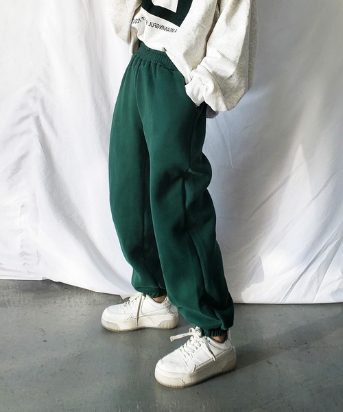 ELFSACK パンツ ズボン ボトムス ロゴ 裏起毛 スウエットパンツ FUBU フブ ボトムス スウェットパンツ ロゴ ワッペン 刺繍