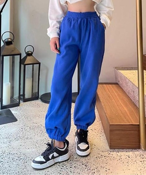【HDEX×Barbie】コントラスト裏起毛ジョガースウェットパンツ セール】※※【 9色展開 】裏起毛カラージョガーパンツ
