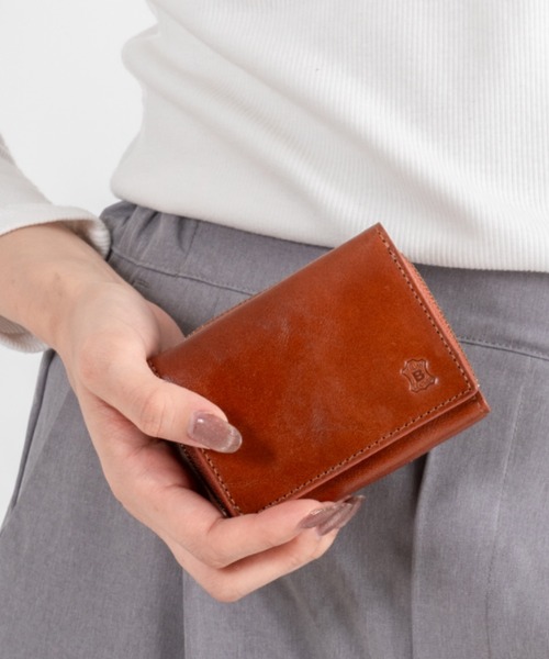 BELLIES YORK(ベリーズヨーク)の「【BELLIES YORK/ベリーズヨーク】コンパクト財布 三つ折り財布 小銭入れ付 イタリア牛革(財布・レディース・ブラウン/ブラック・FREE)」の7枚目の写真