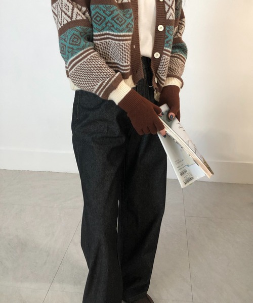 me+em select（ミームセレクト）の「フィンガーレス ニット グローブ（手袋・レディース・チャコールグレー/ブラック/ベージュ/ブラウン系その他/ブラウン系その他2・FREE）」の15枚目の写真