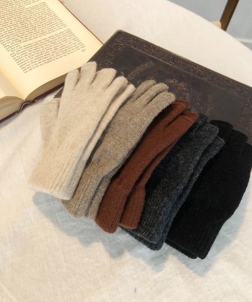 me+em select（ミームセレクト）の「フィンガーレス ニット グローブ（手袋・レディース・チャコールグレー/ブラック/ベージュ/ブラウン系その他/ブラウン系その他2・FREE）」の21枚目の写真