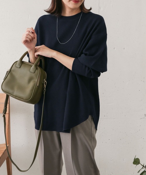 URBAN RESEARCH DOORS（アーバンリサーチドアーズ）の「ワッフルワイドプルオーバー（Tシャツ/カットソー・レディース・ライトグレー/ネイビー/カーキ・ONE）」の3枚目の写真