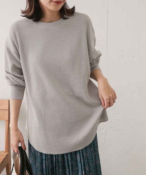 URBAN RESEARCH DOORS（アーバンリサーチドアーズ）の「ワッフルワイドプルオーバー（Tシャツ/カットソー・レディース・ライトグレー/ネイビー/カーキ・ONE）」の2枚目の写真