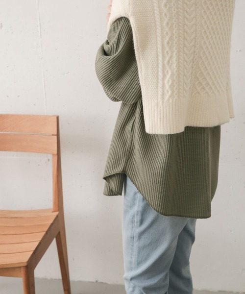 URBAN RESEARCH DOORS（アーバンリサーチドアーズ）の「ワッフルワイドプルオーバー（Tシャツ/カットソー・レディース・ライトグレー/ネイビー/カーキ・ONE）」の10枚目の写真