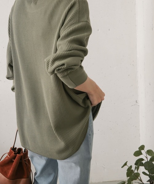 URBAN RESEARCH DOORS（アーバンリサーチドアーズ）の「ワッフルワイドプルオーバー（Tシャツ/カットソー・レディース・ライトグレー/ネイビー/カーキ・ONE）」の17枚目の写真