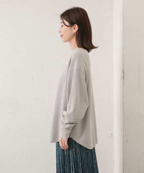URBAN RESEARCH DOORS（アーバンリサーチドアーズ）の「ワッフルワイドプルオーバー（Tシャツ/カットソー・レディース・ライトグレー/ネイビー/カーキ・ONE）」の8枚目の写真