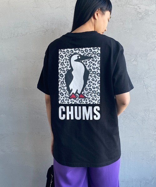 CHUMS/チャムス] 別注 レオパード柄バックプリントロゴTシャツ