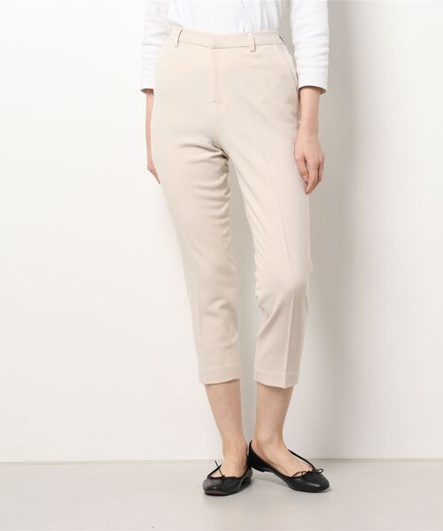 Q（キュー）の「ストレッチテーパードパンツ（スラックス・レディース・アイボリー/ラベンダー・MEDIUM）」の5枚目の写真