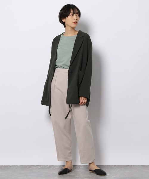 LAKOLE（ラコレ）の「ベーシックラウンドヘムロングスリーブTシャツ / 264038（Tシャツ/カットソー・レディース・ブラック/オフホワイト/ライトグリーン/サンドグレー・MEDIUM/SMALL）」の9枚目の写真