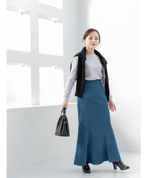 fifth(フィフス)の「コーデュロイハイウエストマーメイドスカート(スカート・レディース・ブルー/ブラウン・S/M)」の7枚目の写真