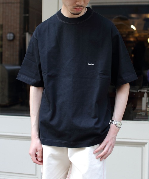 GYMPHLEX（ジムフレックス）の「GYMPHLEX/ジムフレックス　クルーネック　ショートスリーブTEE　CREWNECK SHORTSLEEVE TEE J-9271 HWJ（Tシャツ/カットソー・メンズ・ライトグレー/ブラック/ネイビー/オフホワイト/グリーン/サックスブルー/ダークグリーン/チャコールグレー/ロイヤルブルー・S/M/L）」の3枚目の写真