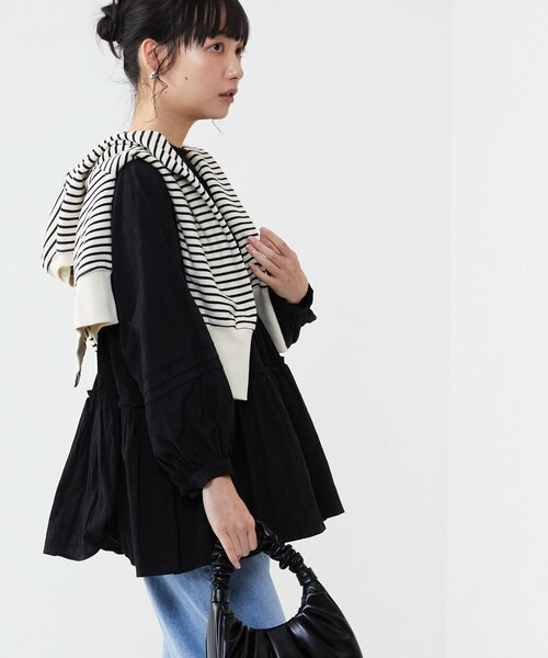 FREAK'S STORE(フリークスストア)の「ドビーティアードチュニック(シャツ/ブラウス・レディース・オフホワイト/ブラック/ブルーグリーン/ラベンダー・フリ-)」の19枚目の写真