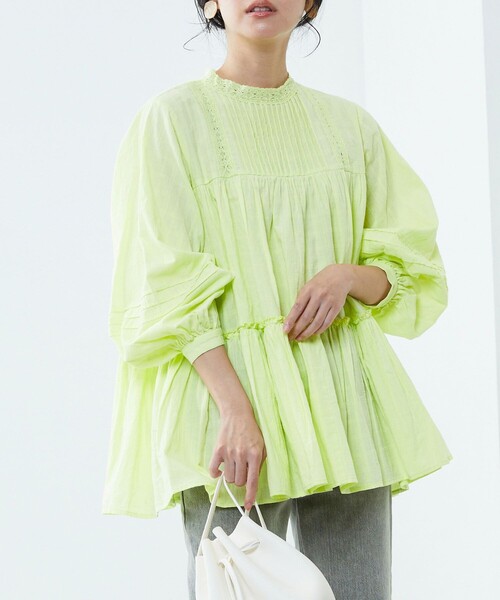 FREAK'S STORE(フリークスストア)の「ドビーティアードチュニック(シャツ/ブラウス・レディース・オフホワイト/ブラック/ブルーグリーン/ラベンダー・フリ-)」の20枚目の写真