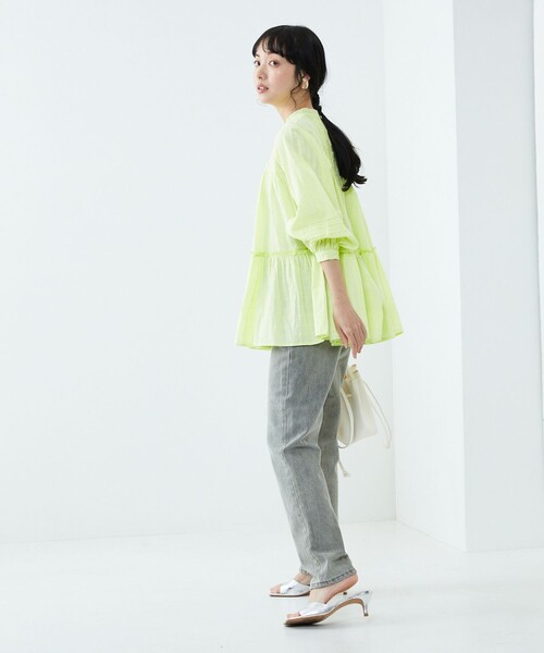 FREAK'S STORE(フリークスストア)の「ドビーティアードチュニック(シャツ/ブラウス・レディース・オフホワイト/ブラック/ブルーグリーン/ラベンダー・フリ-)」の14枚目の写真