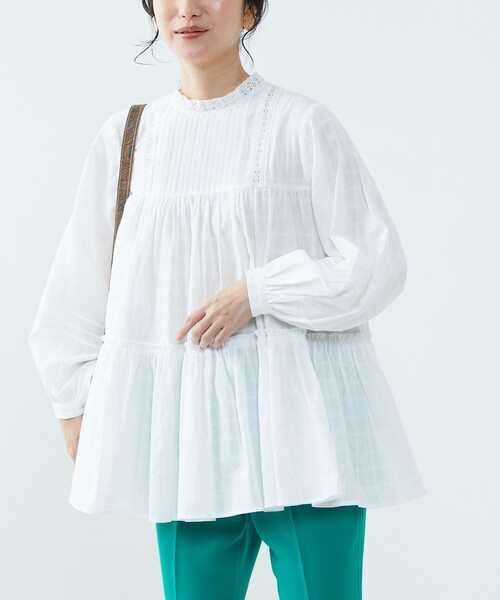 FREAK'S STORE(フリークスストア)の「ドビーティアードチュニック(シャツ/ブラウス・レディース・オフホワイト/ブラック/ブルーグリーン/ラベンダー・フリ-)」の21枚目の写真