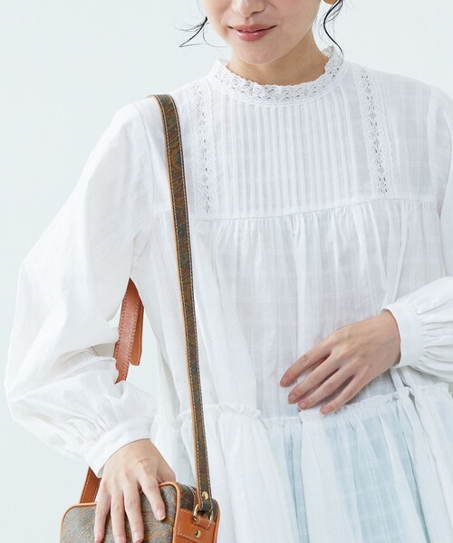 FREAK'S STORE(フリークスストア)の「ドビーティアードチュニック(シャツ/ブラウス・レディース・オフホワイト/ブラック/ブルーグリーン/ラベンダー・フリ-)」の16枚目の写真