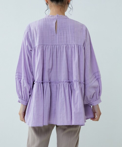 FREAK'S STORE(フリークスストア)の「ドビーティアードチュニック(シャツ/ブラウス・レディース・オフホワイト/ブラック/ブルーグリーン/ラベンダー・フリ-)」の7枚目の写真