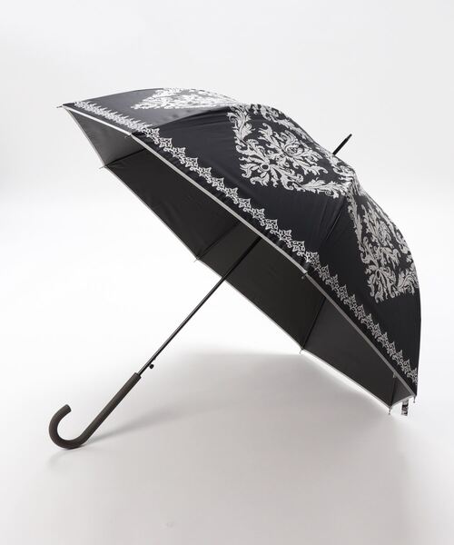macocca（マコッカ）の「完全遮光 UVカット100% 日傘 晴雨兼用 ジャンプ傘 デザインシリーズ ダマスクモチーフ柄（長傘・レディース・モカ/ブラック/オフホワイト/ラベンダー/グリーン/ピンク・FREE）」の8枚目の写真
