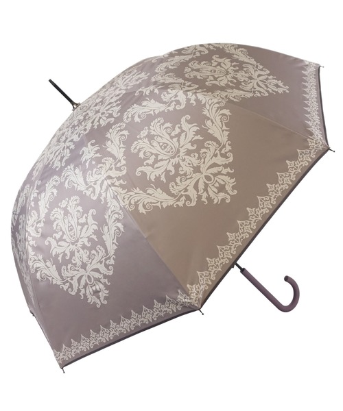 macocca（マコッカ）の「完全遮光 UVカット100% 日傘 晴雨兼用 ジャンプ傘 デザインシリーズ ダマスクモチーフ柄（長傘・レディース・モカ/ブラック/オフホワイト/ラベンダー/グリーン/ピンク・FREE）」の20枚目の写真