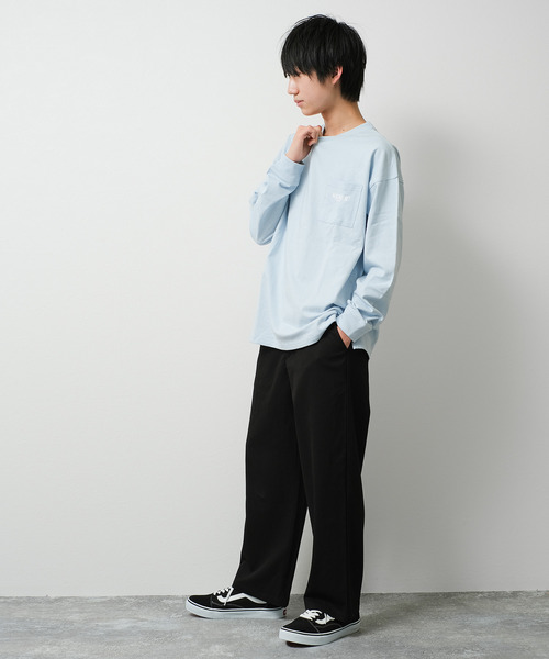 KENES GRAFFITI（ケネスグラフィティ）の「ポケット付バックプリントロングTシャツ（Tシャツ/カットソー・メンズ・ブラック/オフホワイト/カーキ/サックスブルー・S/M/L/XS）」の7枚目の写真