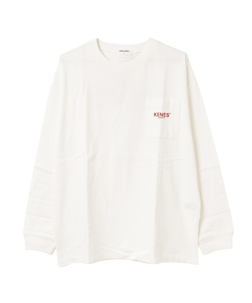 KENES GRAFFITI（ケネスグラフィティ）の「ポケット付バックプリントロングTシャツ（Tシャツ/カットソー・メンズ・ブラック/オフホワイト/カーキ/サックスブルー・S/M/L/XS）」の11枚目の写真